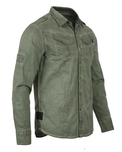 Vintage Wash Rugged Fashion Button Shirts-5