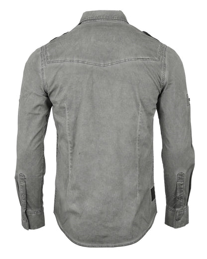 Vintage Wash Rugged Fashion Button Shirts-10